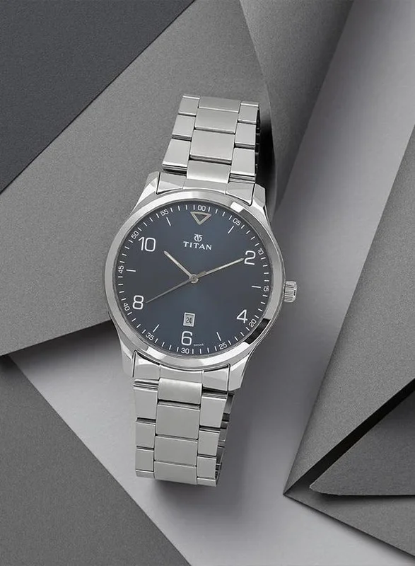 تيتان ساعة تيتان نيو بعقارب مينا زرقاء للرجال